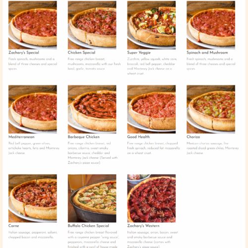 Desktop Menu Stuffed Pizza